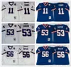 NCAA Vintage 75th Retro Koleji Futbol Formaları Dikişli Mavi Beyaz Jersey 008