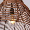 Vintage Bamboo LED Pendant Lamps For Restaurant Sea Snail Shape Wicker Rattan Lamp Art Lights Chinese Parlor Home Decor Fixtures