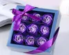 Valentine Day Gifts 9 Pcs Soap Flower Rose Box Wedding Birthday Days Artificial Soap-Rose Gift Valentines Day Decoration SN3339