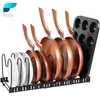 Peisi Pot Rack Pot en Pan Organizer voor Kabinet Keuken Houder Pans Pots Deksel Organizer Rack 10 Dividers Keuken Accessoires Set 211110