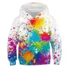 Enfants Hoodies Rainbow Paint Graffiti 3Dprint Jeu Sweats Vêtements 4-14T Enfants Casual Pullover Garçon Fille Pull À Manches Longues 211110