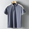 Camisa polo de verão homens de manga curta de cor correspondência de negócios casuais t-shirt magro