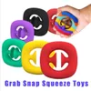 50pcs Silicone Fidget Decompress Toy 6*6*1.2cm Party Favor Snap Hand Grab Antistress Toys Autism Special Needs Relief Calming Dimple Rainbow Fidget's Sensory Gifts DHL