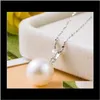 Necklaces & Pendants Drop Delivery 2021 High Quality 925 Sterling 12Mm Pearl Pendant Necklace Choker With Chain Fashion Sier Jewelry Cxs5G