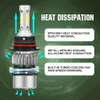 1Pair 72W LED H1 H3 H7 H4 H13 H11 9004 880 9007 Auto S2 Car Headlight Bulbs 8000LM 6500K for 9V to 36V 200M lighting range.