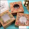 Gift Wrap Evenement Feestartikelen Feestelijke Huis Tuin 1 stks Merry Christmas Cookie Candy Box met Venster Santa Claus Food Packaging Boxes Navi