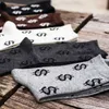 2020 1 Paar Thermische Sokken Winter Warm Grappige Dollar Print Mannen Causale Thicken Socks Crew Sportswear Katoenen Zwart Witte Sokken Nieuwe X0710