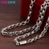 OEKDFN 100% 925 Sterling Necklace Men Brand Retro Silver Link Chain Necklaces Width 4.5mm/5mm Mens Vintage Gothic Jewelry