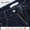 Yitimuceng High Waisted Woman Jeans Comfortable Plus Size Denim Pants Full Length Black Blue Clothes Fashion Spring 210601