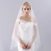 Brautschleier Einfacher zweilagiger langer Tüllschleier mit Kamm Hochzeit Studio Po Walzer Kristalldekoration Modellierungszubehör Elfenbein