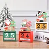 3D Christmas Wood Calendars Cute Santa Milu Deer Snowman Printed Calendar Children Gifts Party Gift Xtmas Decorations YHM33-ZWL