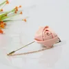 Fashion Brooches Pins Rose Flower Gold Leaf Corsage Boutonniere Fabric Floral Flower For Wedding Party Gifts 27 Style Suit Decorate