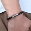 Punk Schwarz und Weiß Geflochtenes Stahldraht Armband Magnetische Schnalle Einfache Stil Mode Armband Männer Edelstahl Armbänder