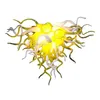 US Style Chandeliers Lamp Superior Quality Yellow Milk White Hotel Lobby Hand Blown Glass Chandelier Decoration Art Lighting 24 28 Inches