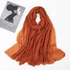 Bolha grande Bolha Plissada Fringe Viscose Algodão Simples Popular Shawls Hijab Outono Wrap Muslim Scarves / Cachecol 180 * 80cm