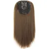 Mulheres Pedaços de cabelo sintéticos 3 clipes na extensão de cabelo longa fibra de alta temperatura reta para Lady 2102178512620