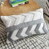 Fodera per cuscino 30x50cm/45x45cm Copricuscino Grigio Avorio Ricamo Stile marocchino Zigzag per la decorazione domestica Soggiorno Camera da letto 210401