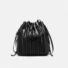 Evening Bags Brand Design PU Leather Shoulder Bag Pleated Stripe Bucket Ladies Crossbody For Women 2021 Handbag263J