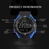 Mens Military Watches 50M Waterproof Relogio SMAEL Black Clocks Big Men Sport 1342 LED Digital Wrsit Watch Wristwatches236C
