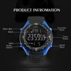 Mens Military Watches 50M Waterproof Relogio SMAEL Black Clocks Big Men Sport 1342 LED Digital Wrsit Watch Wristwatches310f