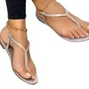 Kvinnors Sandaler Rinestone Flats Skor För Kvinnor Spänne Strand Sandaler Sommarskor Flip Flops Chaussures Femme Platform Sandaler C0410