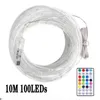 LED Rope Light Strings 10M 100leds 16 Colors Changing USB Ropes Tube String Lights with Remote IP65 Waterproof Christmas Home Garden Yard Decoration