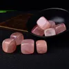 6 Pieces Polished Natural Rose Quartz CUBE Tumbled Stone Gravel Stone Crystal Pink Hand-Polished for Fish Tank Decor Garden Heal