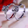 Anillo de plata de ley 925 con moissanita, joyería fina de corte redondo, anillos de diamantes de boda de aniversario de 1ct D para novia