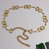 Vintage Gold Letter Statement Waist Chain Metal Alloy Luxury 2021 Women Waist Belt Link Chain Dress Jean Belt European Cinturon