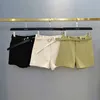 Bälte kvinnor shorts plus storlek S-3XL A-Line Pocket Wide Leg Casual All-Match svart vår sommar 210601