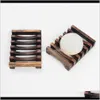 Dishes Bathroom Bath Home & Garden2Pcs/Set Vintage Wooden Plate Tray Holder Wood Soap Dish Holders Bathroon Aessories With Retail Box Wx9-446