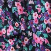 Dame V-Ausschnitt Minikleid Langarm Boho Blumendruck Kleider für Frauen Strand Plissee Sommerkleid Herbst Frühling S-L 210508