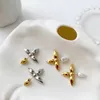 Med Box Designer Brand Luxury Fashion Stud Earrings 4-Leafs Jewelry for Women Quality Street Earring Gold Silver Colors179h