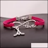 Bracelets porte-bonheur bijoux batte de hockey sport femmes Infinity Love Veet chaîne corde chaîne bracelet pour hommes S mode simple en Bk Drop Delivery 2021