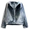 Damen Jeansjacke Frühling Plus Size Stickerei Jean für Damen lässig lose Perlen Jean Mäntel Weiblich Streetwear 210514