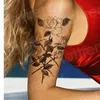 Bady Art Temporary Fashion Tattoos Rose Flower Full Arm Sexy Girl Model Waterproof Sticker For Women Temporary Tattoo Roses
