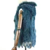 Gilet di pelliccia di coniglio moda Harppihop bordo di procione lavorato a maglia con gilet gilet cappuccio 210902
