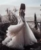 Robes de mariée boho robe nuptiale manches longues appliques appliques pneumts train de profondeur V cou coude country plage vestido de novia