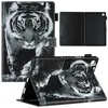 Ledertaschen für Samsung T500 T505 T860 T280 T375 T580 T590 T510 T720 T290 T295 Tiger Katze Meer Ozean Spitze Turm Blume Cartoon Flip Cover