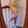 Корейский цветной клетчатый юбка женщины 2021 студент шикарный короткие юбки сексуальные мини юбки весна лето женские юбки с поясом X0428