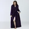 Kadın Pijama Kadınlar Ekstra Uzun Sıcak Mercan Polar Bornoz Kış Kalın Flanel Termal Banyo Robe Kimono Sabahlık Kıyafeti Gelin Peignoir