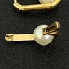 Boucles d'oreilles pour dames bijoux femmes ellipse oreilles oreilles de concepteur boucle d'oreille perle dame doré lettre mode luxe habitabilité