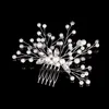 Headpieces Female Wedding Accessories Silver Pearl Crystal Bride Bodband Flower Hair Band Kvinnor Brudhårsmycken