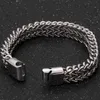 12MM Double Row Chain Men's Bracelets 6 Color Stainless Steel 2021 Man Bracelet Arrival Handles With Magnet Clasp 18/20/22CM