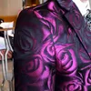 Kurtla Kamizelki Suit 3-częściowy zestaw klub nocny bankiet kwiatowy nadruk różowy szczupły moda miejski płaszcz butique s-5xl męskie s234e