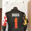 Maryland Terrapins Fotbollströja NCAA College Stefon Diggs Svart Storlek S-3XL Alla sydda ungdomsmän