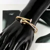 Fysara Gold Color Cuff Bracelets Bangles Lover Cross Cable Wire Jewelry for Women Couple Lover Pulseiras for Lady Q0719