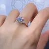 anello di fidanzamento gioielli donna moissanite scoppiettante per matrimonio vero argento sterling 925 9 * 9mm gemma regalo di compleanno