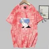 Anime unissex sk8 o infinito langa anime moda manga curta rodada gravata tinge t-shirt y0809