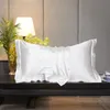 Pillow Case Satin Pillowcase Emulation Silk Smooth Sleeping For Bed Soft Comfortable Solid Color Single Pillows Cover Home